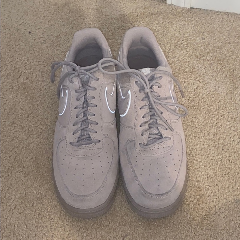 Grey suede Air Force 1s